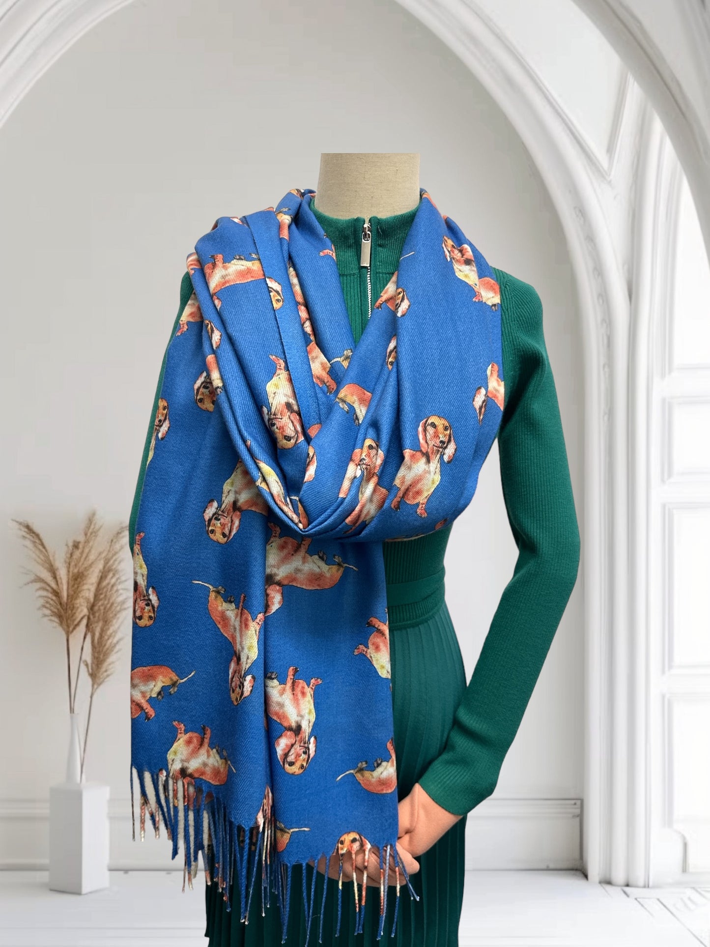 Sausage Dog Dachshund Double Sided Pashmina Fashion Scarf Wraps Shawls Scarves