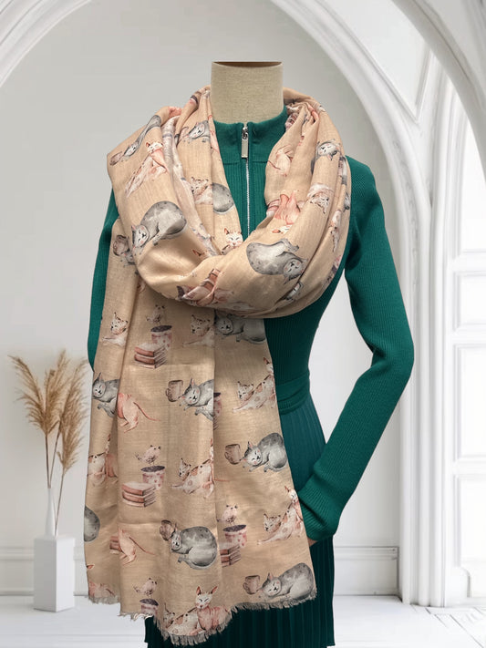 Cats Printed Scarf