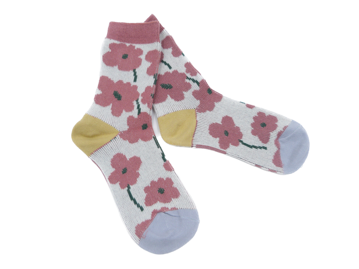 Flower Daisy Tulip Pattern Printed Socks