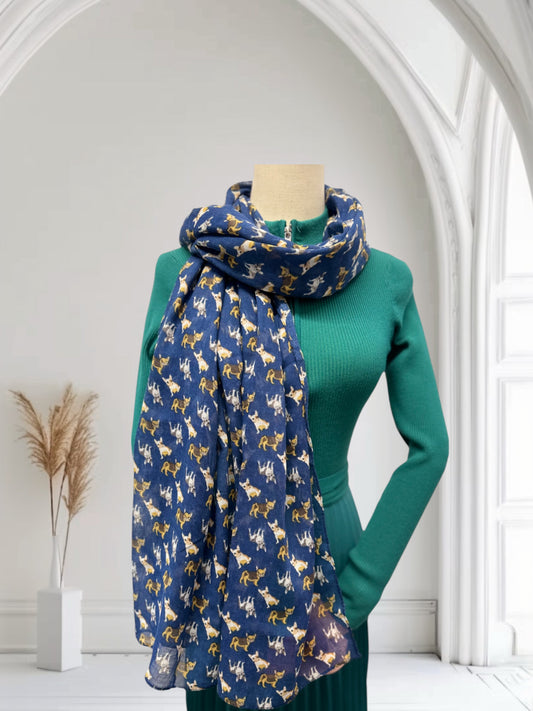 French Bulldog Print Scarf