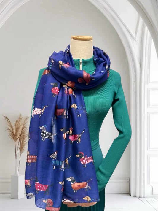 Sausage Dog Dachshund  Print Scarf For Dog Lovers