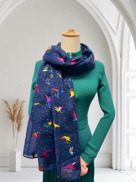 Rainbow Glitter Fairies Print  Scarf