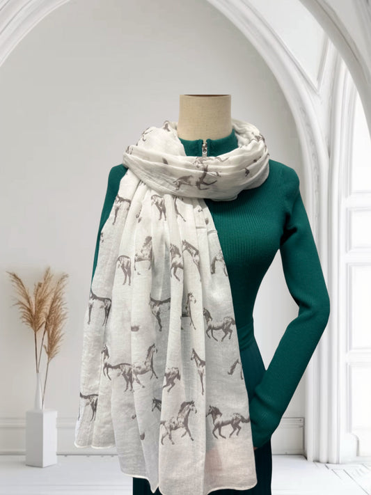 Galloping Horse Printed Scarf